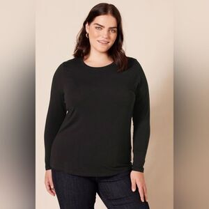 Amazon Essentials Women's Black Long Sleeve Crewneck Top.  Size 6X